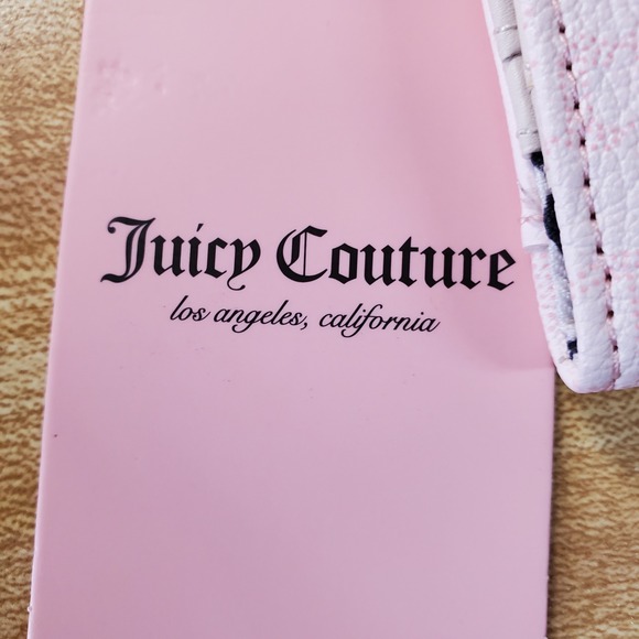Juicy Couture Powder Blush Flawless L-Zip‎ Card Case Wallet NWT Heart Logo - Picture 4 of 6